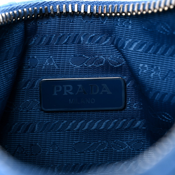 PRADA Tessuto Nylon Gaufre Shoulder Bag Light Blue 1026782