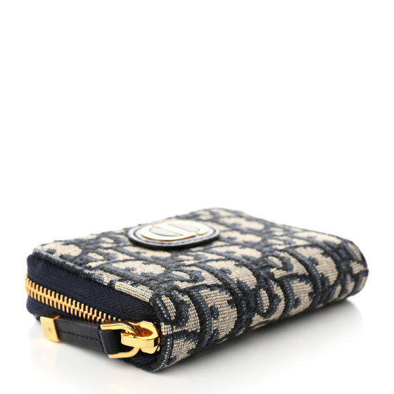 CHRISTIAN DIOR Oblique 30 Montaigne Voyageur Coin Purse Blue