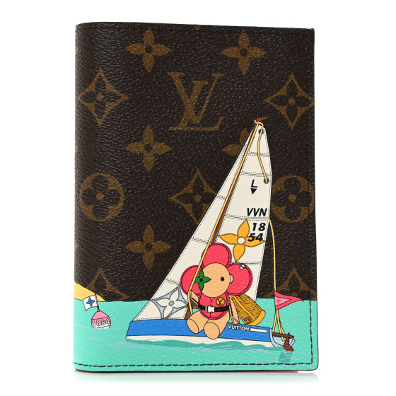 LOUIS VUITTON Monogram 2023 Christmas Animation Tropical Seas Passport Cover Dragon Fruit Pink