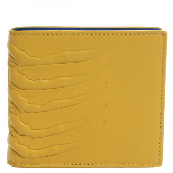 ALEXANDER MCQUEEN Leather Embossed Ribcage Billfold Wallet