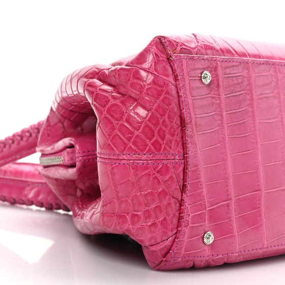 SALVATORE FERRAGAMO Crocodile Shoulder Bag Pink 1242192