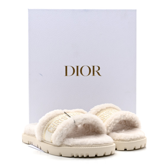 DIOR ディオール CHRISTIAN DIOR Shearling Canvas Lurex Embroidered Dway 10mm