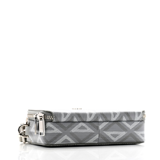 CHRISTIAN DIOR Coated Canvas CD Diamond Messenger Pouch Grey