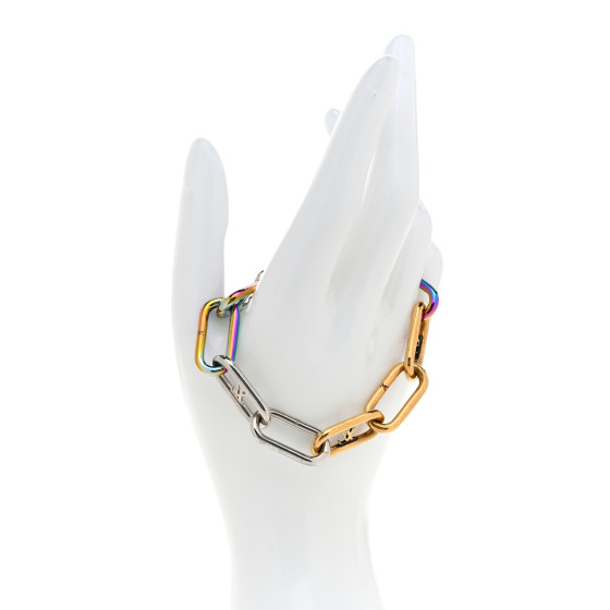 【LOUIS VUITTON】モノグラム Silver Rainbow chain bracelet Louis Vuitton Monogram Chain Bracelet Multicolor x Silver
