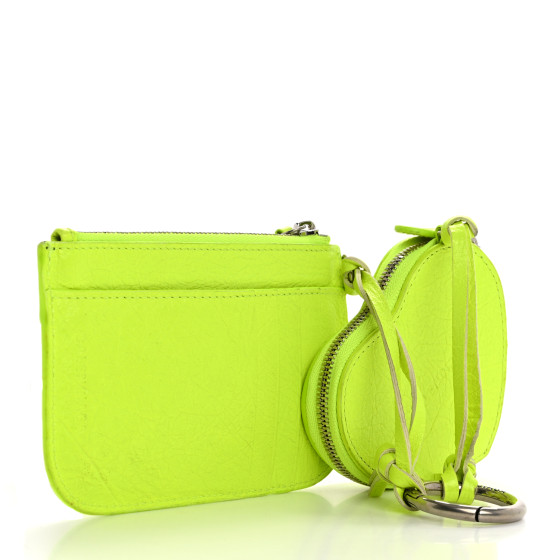 【送料&関税込】Balenciaga Fluo Yellow Leather Le Cagole Min Balenciaga Neon Yellow Lambskin Leather Le Cagole Mini