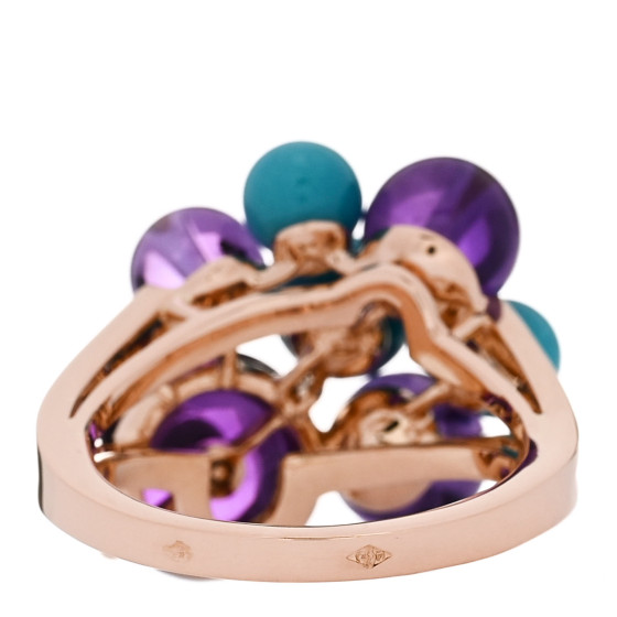 Cartier リング CARTIER 18K Rose Gold Diamond Turquoise Amethyst Les Delices