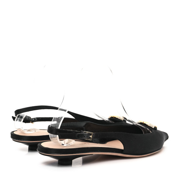 VALENTINO GARAVANI Satin Crystal Vlogo Slingback 20mm Pumps