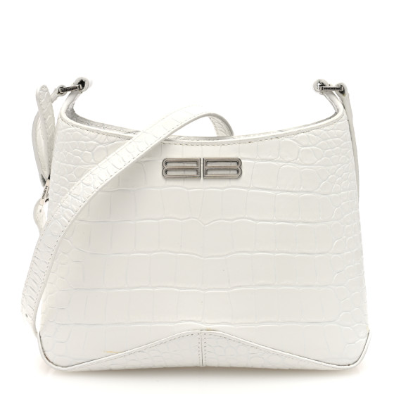 BALENCIAGA Shiny Super Supple Calfskin Crocodile Embossed