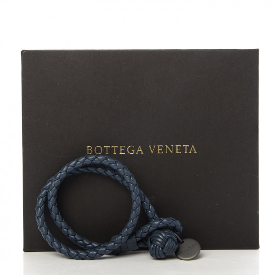 BOTTEGA VENETA Nappa Intrecciato Bracelet XS Blue 684020