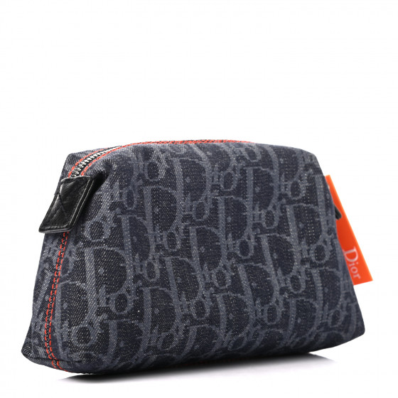 CHRISTIAN DIOR Monogram Flight Trotter Cosmetic Pouch Blue
