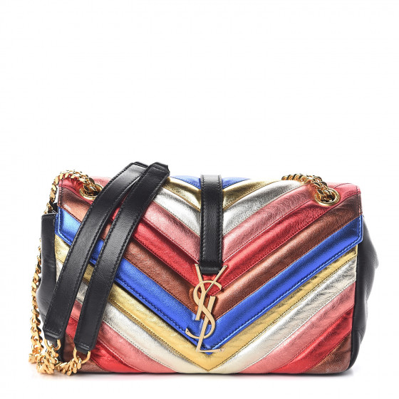 Saint Laurent COLLEGE カレッジ マテラッセ バッグ【ランク:A】 Saint Laurent College Medium YSL Flap Top-Handle Bag in