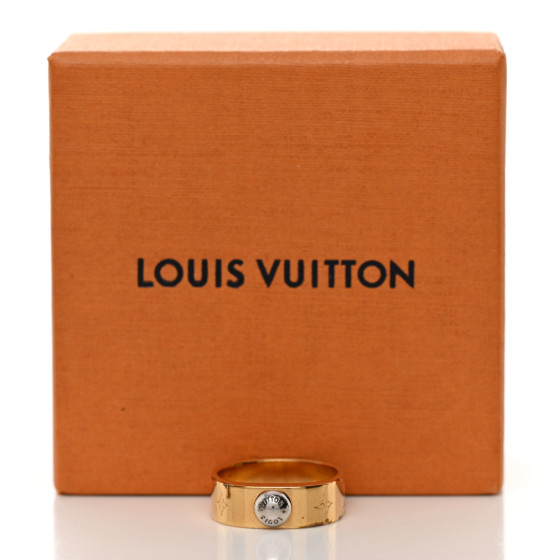 【SALE】LOUIS VUITTON/NANOGRAM RING/ナノグラムリング・銀・金 Louis Vuitton Ring Double Nanogram Gold Silver Me Used US 8
