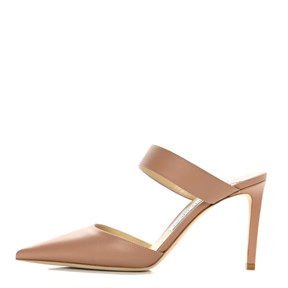 JIMMY CHOO Calfskin Cheri Ankle Strap 85 Pumps 39 Powder