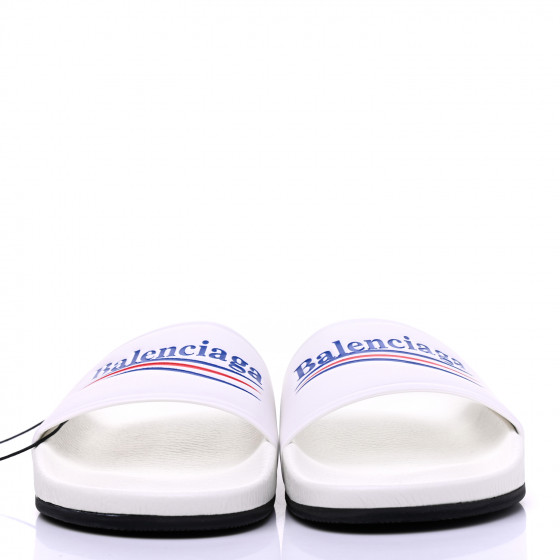 【関税&送料込】Balenciaga Ciabatta Piscina Political Campai BALENCIAGA Nappa Political Campaign Logo Womens Pool Slide