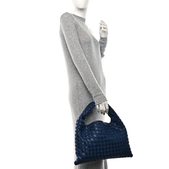 BOTTEGA VENETA Denim Nappa Intrecciato Small Hop Abyss