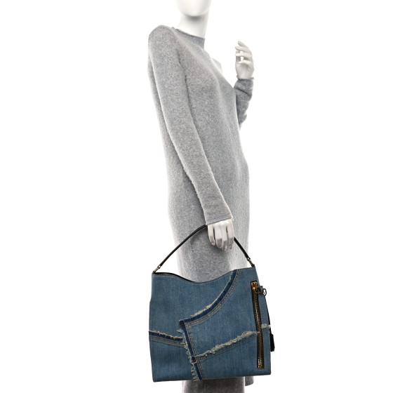 ★ ★ARCHIVE DENIM SHOULDER BAG Women's Retro Large Canvas Denim Shoulder Bag Denim