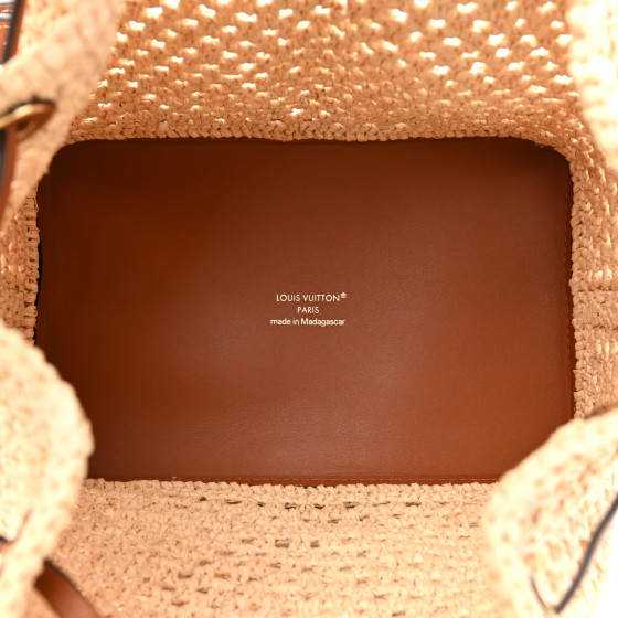LOUIS VUITTON Raffia Calfskin Noe BB Natural Tan 1467186