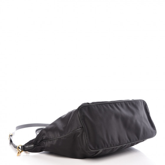 PRADA Tessuto Nylon Saffiano Jacquard Logo Tote Black 397264