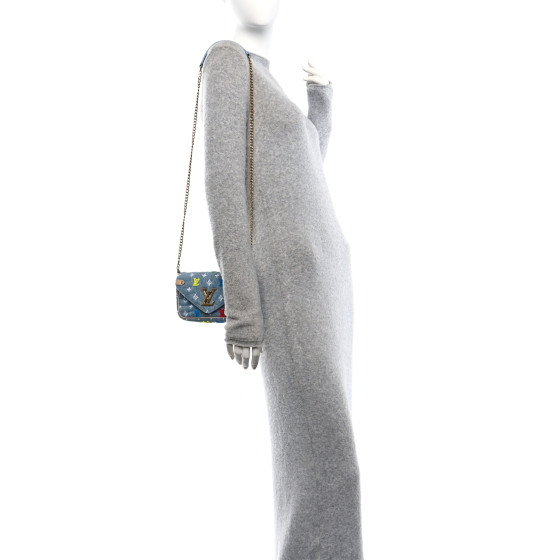 LOUIS VUITTON Embroidered Monogram Denim New Wave Chain