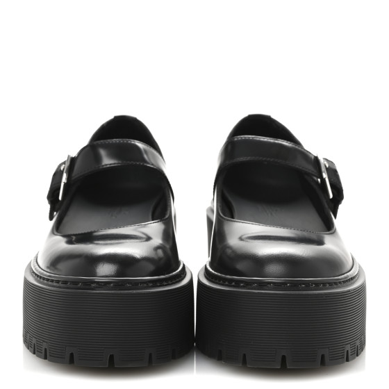 HERMES Glazed Calfskin Hoxton Oxford 35 Black 1683591