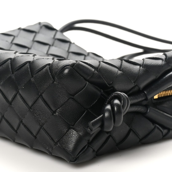 BOTTEGA VENETA Nappa Intrecciato Mini Loop Camera Bag Black