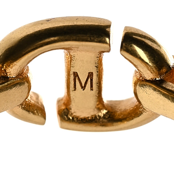 CHRISTIAN DIOR Metal CD Navy Ring M Gold 1694567 | FASHIONPHILE
