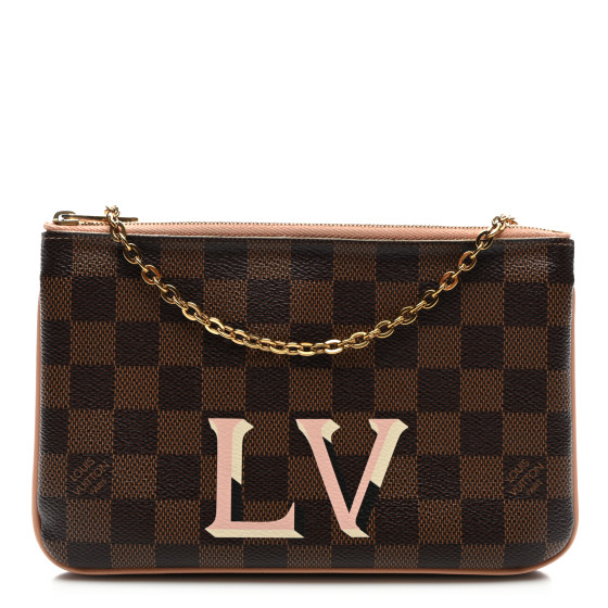 ルイビトン LOUIS VUITTON Damier Ebene Double Zip Pochette 1686703
