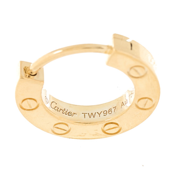 CARTIER 18K Yellow Gold Single LOVE Hoop Earring 1689157