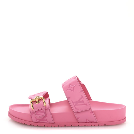 Louis Vuitton ピンク サンダル 37 LOUIS VUITTON Vintage LV Monogram Logo Slide Sandals ＃37