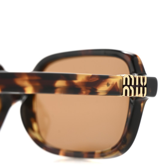 MIU MIU Acetate Rectangle Regard Sunglasses SMU11Z Camel