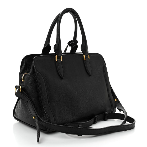 ALEXANDER MCQUEEN Pebbled Calfskin Small Skull Padlock Zip