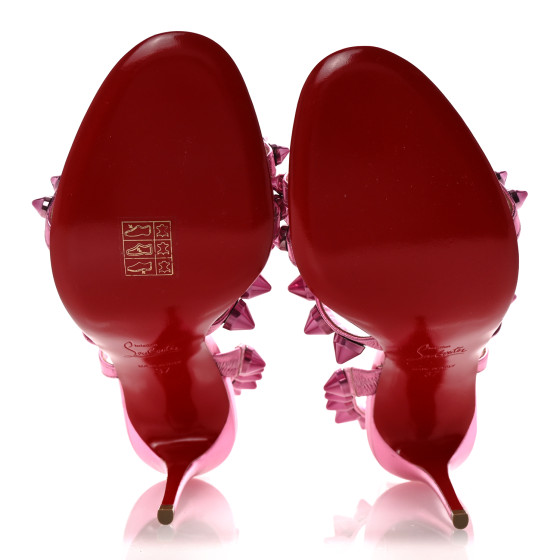 CHRISTIAN LOUBOUTIN Metallic Calfskin Spikita 100 Sandals 37