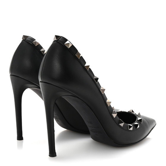 VALENTINO GARAVANI Nappa Rockstud 100mm Pumps 36.5 Black