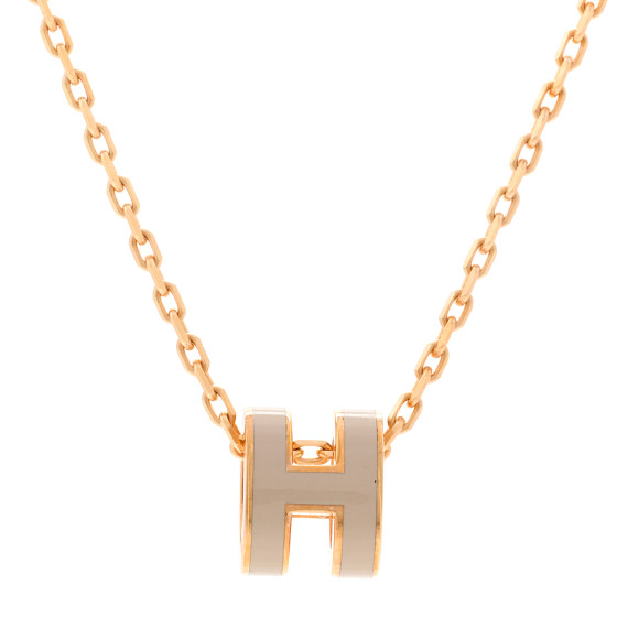 ★Hermes★(W) Mini Pop H Pendant★Gold & Marron Glace Hermes Mini Pop H Pendant Marron Glace in Lacquered Metal