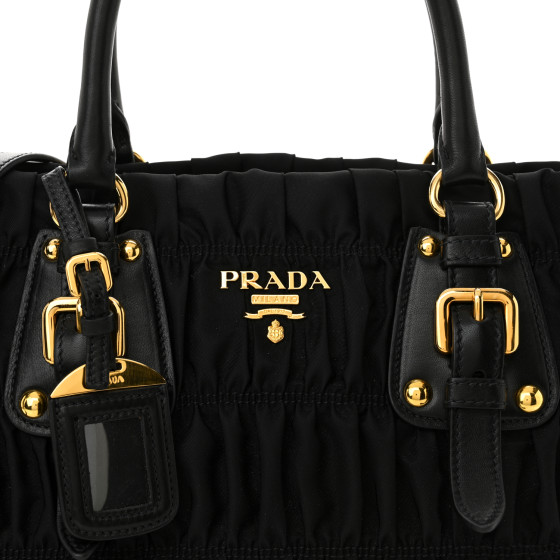 PRADA Tessuto Nylon Gaufre Shopping Satchel Black 1689894