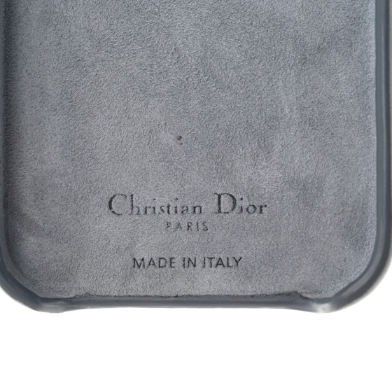 DIOR ★ ディオール Lady Dior iPhone 14pro CHRISTIAN DIOR Logo Lady iPhone Case 14 Pro Leather Blue