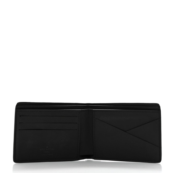 LOUIS VULTON BLACK WALLET ルイ・ヴィトン LOUIS VUITTON Calfskin Monogram Shadow Multiple Wallet Black