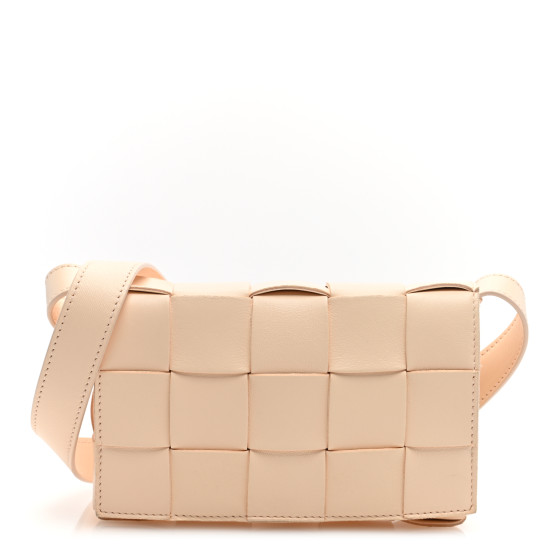 【BOTTEGA VENETA】Padded Leather Cassette Bag Melon Washed BOTTEGA VENETA Lambskin Maxi Intrecciato Small Cassette