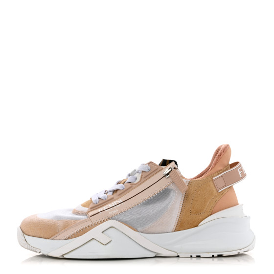 FENDI Nylon Suede Transparent Fendi Flow Low Top Sneakers 40