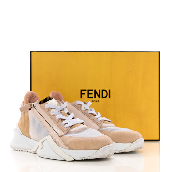 FENDI Nylon Suede Transparent Fendi Flow Low Top Sneakers 40