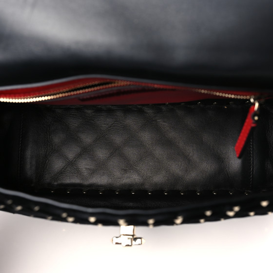 VALENTINO GARAVANI Velvet Medium Rockstud Spike Shoulder Bag