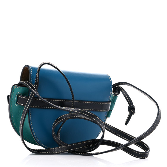 LOEWE Calfskin Mini Gate Crossbody Bag Light Blue Green