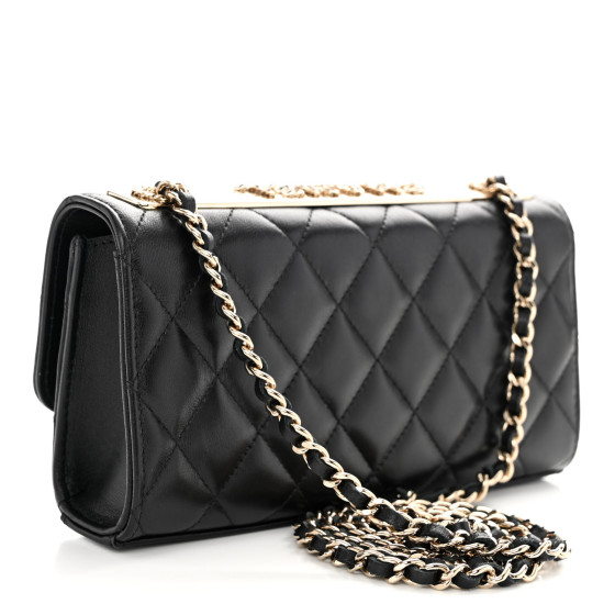 CHANEL Lambskin Quilted Trendy CC Flap Phone Holder With