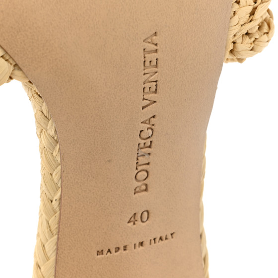 BOTTEGA VENETA Raffia Intrecciato Lido Mule 90 Sandals 40