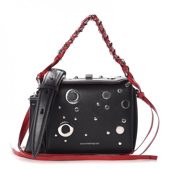 ALEXANDER MCQUEEN Calfskin Grommet Studded Box Shoulder Bag