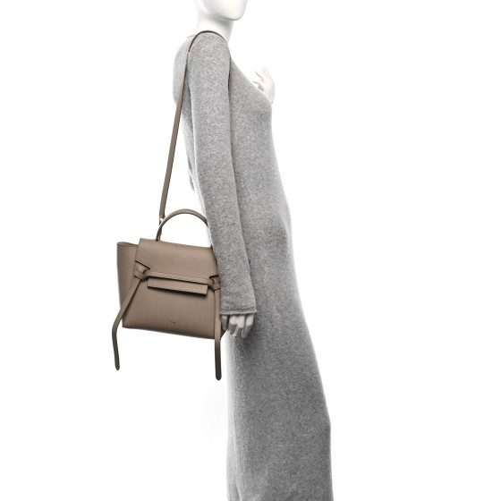 CELINE Grained Calfskin Micro Belt Bag Light Taupe