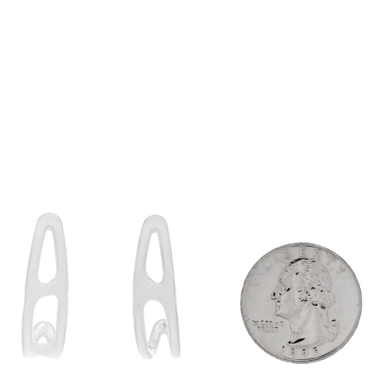 HERMES Sterling Silver Chaine D'Ancre Punk Earrings 1668518