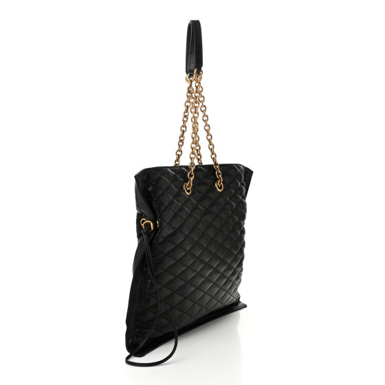 【SAINT LAURENT】MINI DRAWSTRING TOTE BAG Saint Laurent Pochon Drawstring Tote Bag in Quilted Smooth