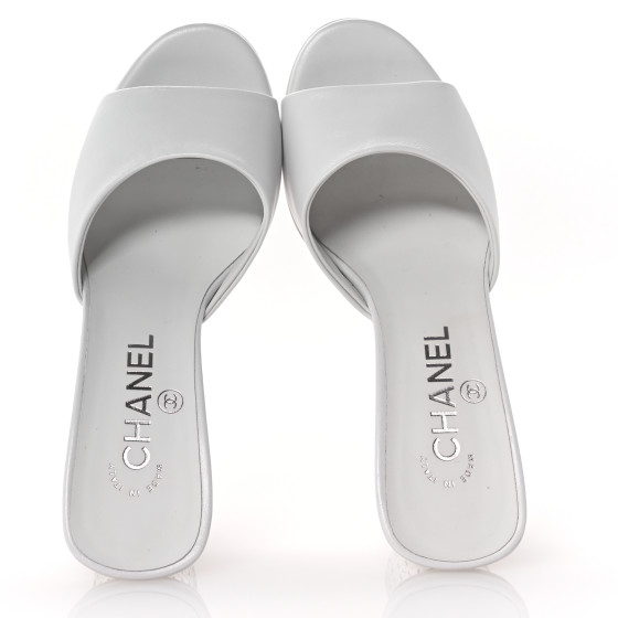 CHANEL ミュール 36 ホワイト CHANEL Lambskin Mirror Mules 36.5 White 1669347 | FASHIONPHILE