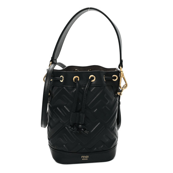 【FENDI】MON TRESOR FF BUCKET BAG Fendi Mon Tresor Leather Mini Bucket Bag with FF Motif